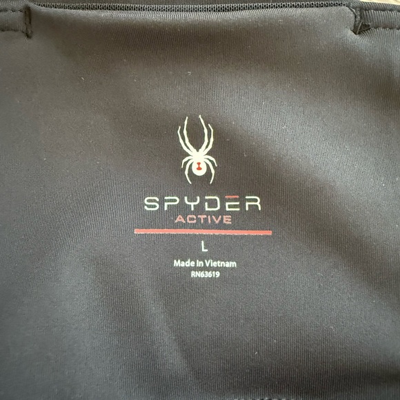 SPYDER High Waist Mesh back Support Crop Legging. Black. Size Large. NWT. - Picture 11 of 12